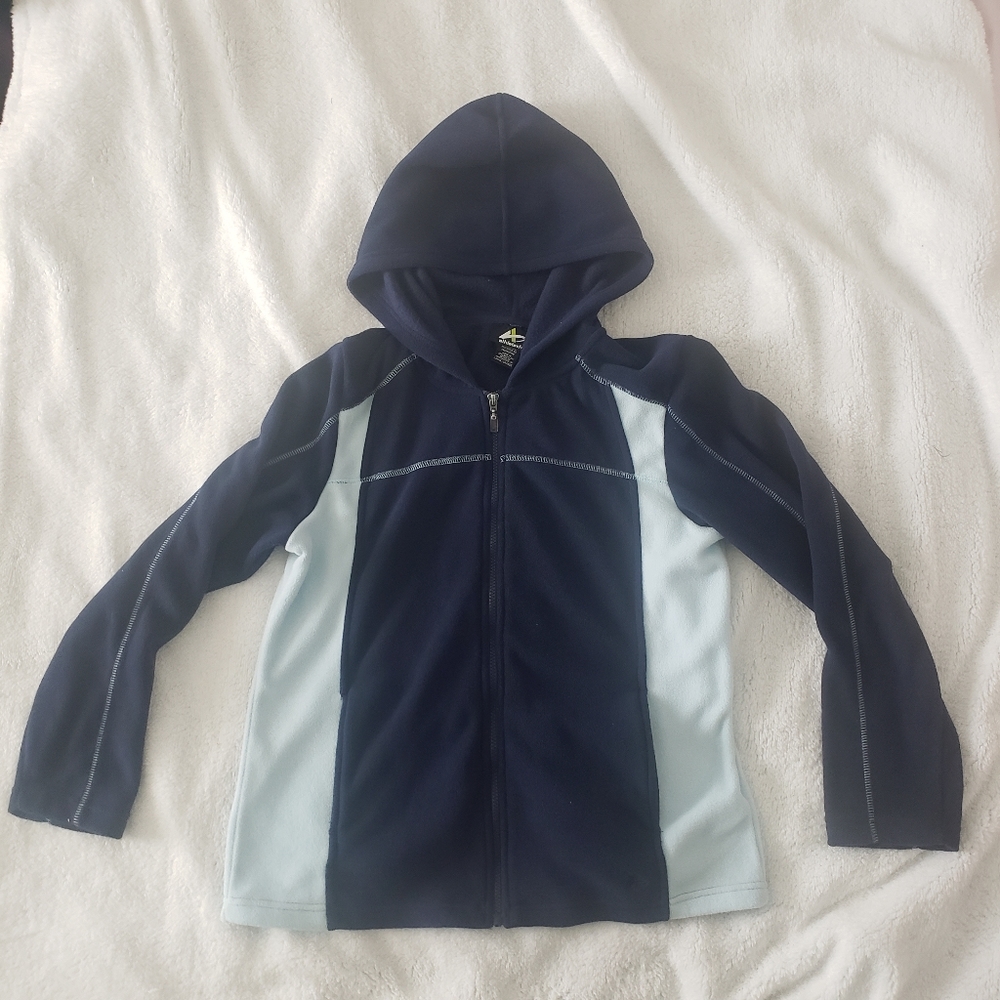Athletech Navy Blue Fleece Zip Up Jacket size L